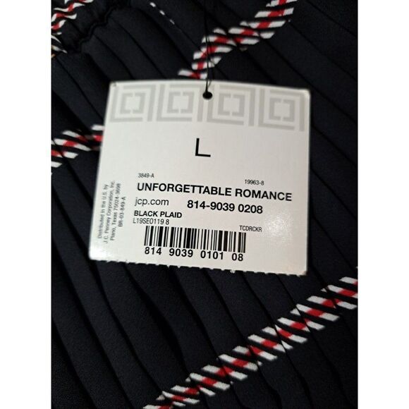 Liz Claiborne Skirt Blue Red Plaid Pleated Unforgettable Romance Size Large - Picture 8 of 8